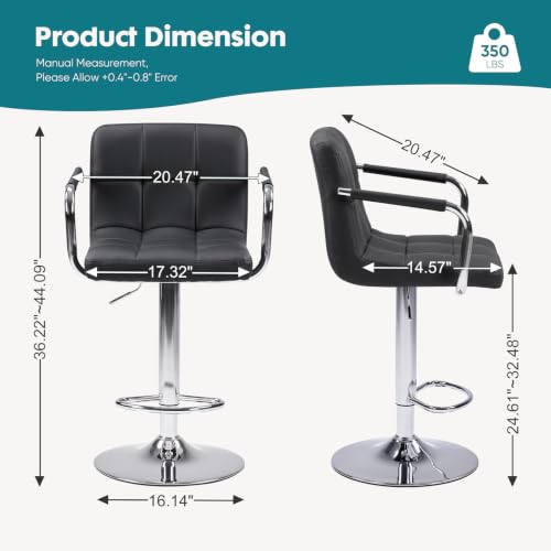 OLIXIS Swivel Bar Stools Set of 4, PU Leather Counter Height Stool with Arm by OLIXIS - Used condition - Image 2