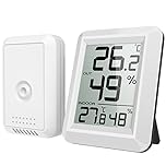 Criacr Digital Thermometer Hygrometer, Mini Indoor Outdoor Temperature and Humidity Monitor, Wireless Room Hygrometer Gauge with Large LCD Display, ℃/℉ Switch, 328ft/100m Range for Home, Office