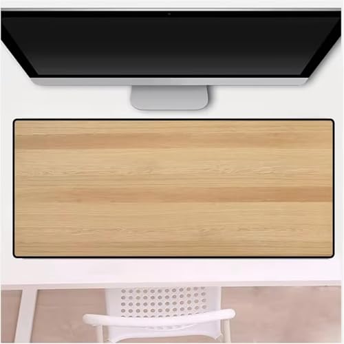 Jiian Gaming Mouse Mat Large Mouse Pads 23.6x11.8x0.08 inch Washable Laptop Desk Pad Extended Keyboard Pad Non-Slip Rubber Base Desk Mat for PC, Laptop, Office (Light Color Wood Grain)