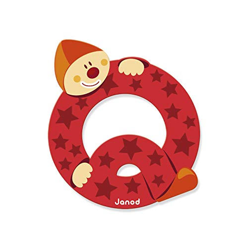 Image of Janod J04558 Q Party B004XS8HOG Wooden Clown Letter, Multi-Coloured, one Size