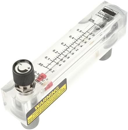 Garosa Adjustable Water Flow Meter Inline Rotameter with Knob 1/4 Inch Female Thread for Liquid Flow Measurement Industrial Plumbing HVAC System