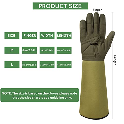 Oizen Gardening Gloves For Women And Men1, 1 Pair Of Long Sleeve Rose Pruning Thorn Proof Gloves,Gardening Gifts (Medium) #TOP2