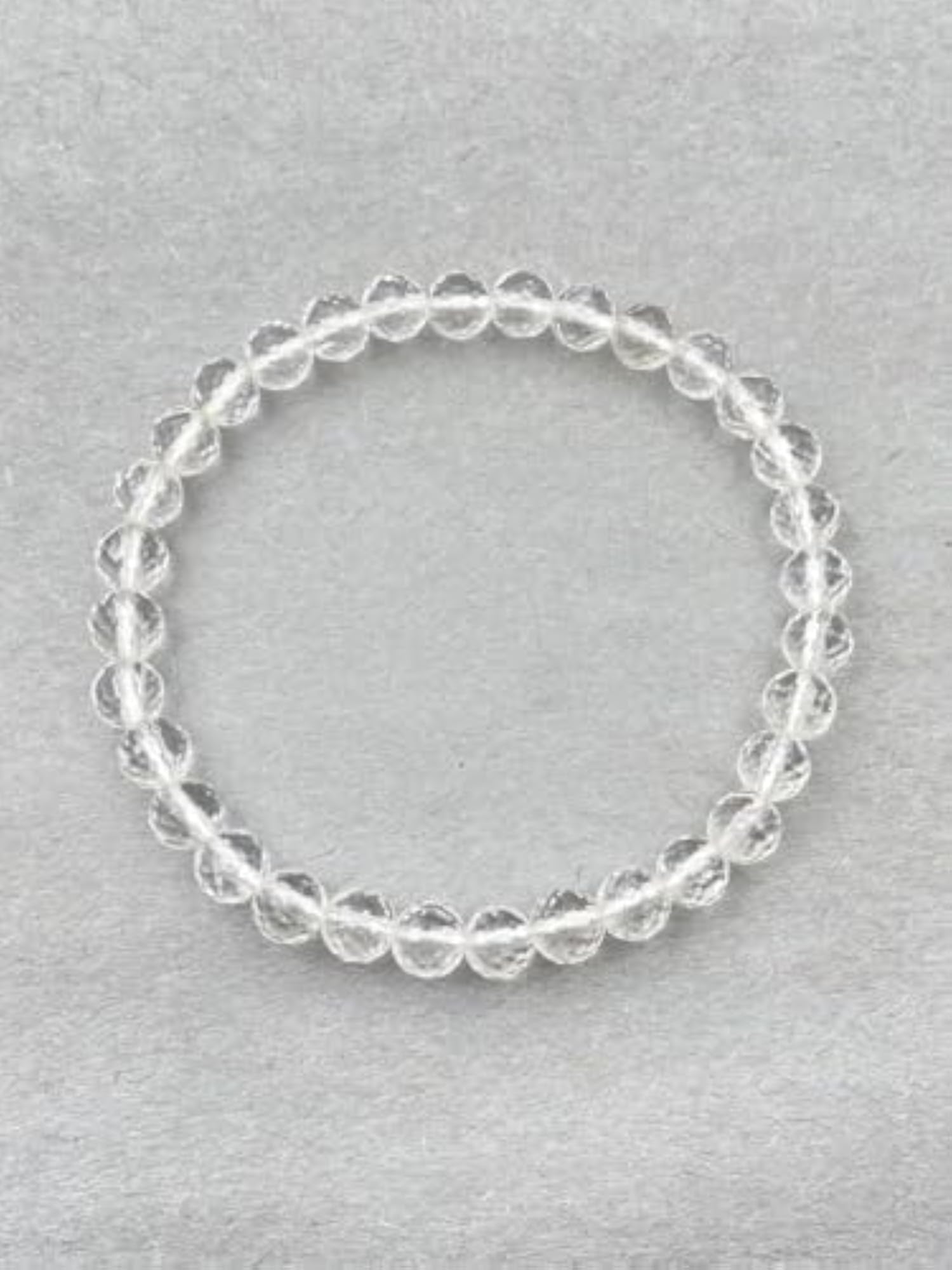 Unisex Natural Crystal Quartz 8mm Round Beads Stretchable Bracelet