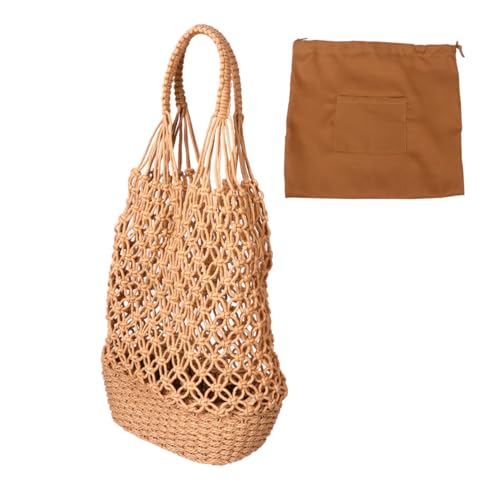 Bolso de paja Lurrose vintage en marrón para un estilo diario natural