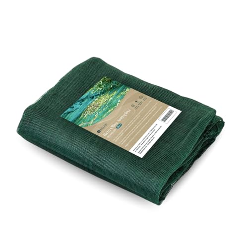 Ossian Rete Raccolta Olive Antispina 90 g/m² – Telo Verde con Occhielli Alluminio e Angoli Rinforzati, Resistente ai Raggi UV, per Frutta secca Mandorle Noci Nocciole (8x8 con Apertura Centrale)