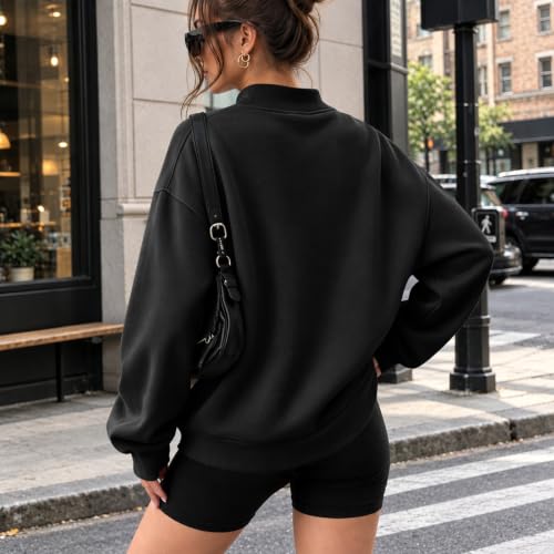 Oversized Mock Neck Sweatshirt Women Casual 2026 Winter Sweat Shirts - image 6
