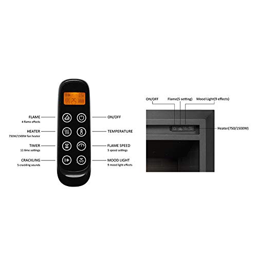 Legendflame Carl 28" W Electric Fireplace Insert (Ef262), Fireplace Heater 750/1500W, Fire Crackling Sound, Remote Control #TOP2