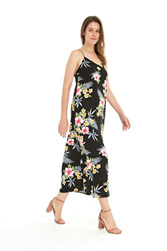 Image of Family Matching Hawaiian Clothes, Hibiscus Black | Black Hibiscus Print • Soft Rayon Fabric • Family Matching Outfits • Vacation Ready • Luau Party Wear