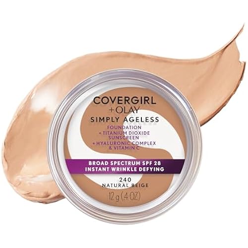 COVERGIRL & Olay Simply Ageless Instant Wrinkle-Defying Foundation, Natural Beige 0.4 Fl Oz (Pack of 1)