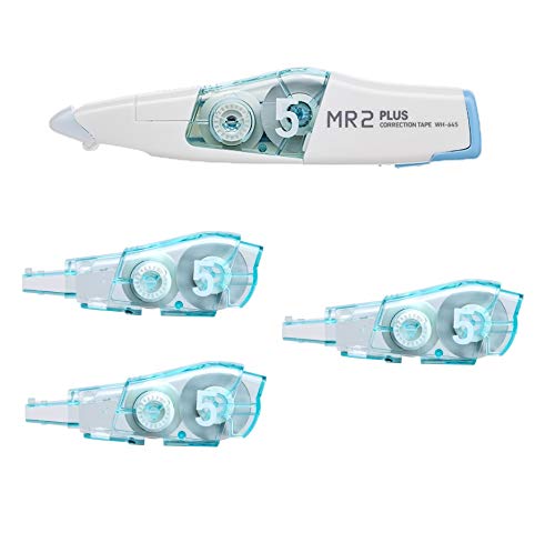 PLUS MR2 - Whiper Roller Correction Tape White Out Pen Best 5mm x 6m(WH-645-109) & 3 Refills