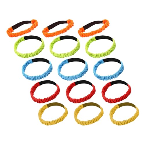 ELAYARD 15 Bandas Elásticas Ajustables para Competencia de Tres Piernas 15 Piezas Multicolor Rojo Amarillo Azul Verde Naranja para Juegos de Campo Fiestas al Aire Libre y Eventos
