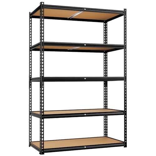 Image of LEVELEVE 5-Tier Storage Shelving Unit, Metal, for Kitchen, Garage, Laundry Room, Adjustable, 34 inch L x 16 inch W x 72 inch H, Rectangular, 1 Pack