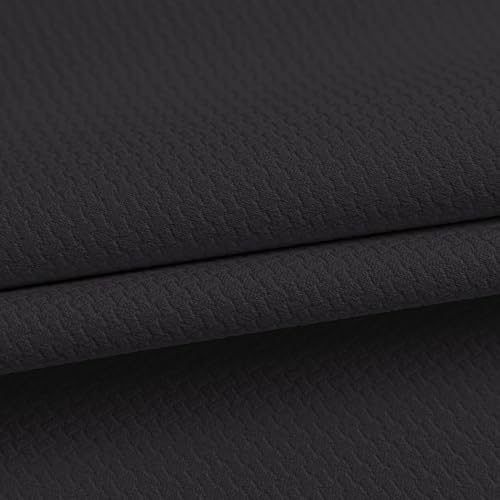 Fmfunctex Black Blackout Curtains for Bedroom 72 Inch Drop Geometric Weave Textured Eyelet Curtains for Living Room Thermal Insulated Window Curtain Drapes 2 Panels - Image 9