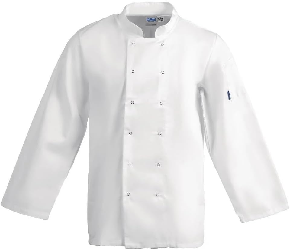Whites Vegas White Unisex Chef Jacket Long Sleeve XS - Professional Uniform for Restaurants, Cafes, Bistro A134-XS