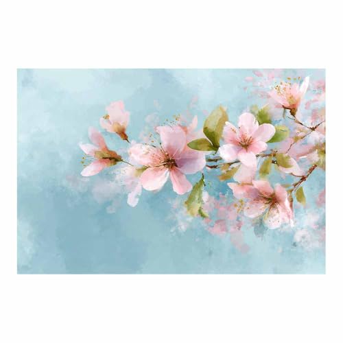 Toile decorative fleurie rose DunPei 80x120cm sans cadre pour salon