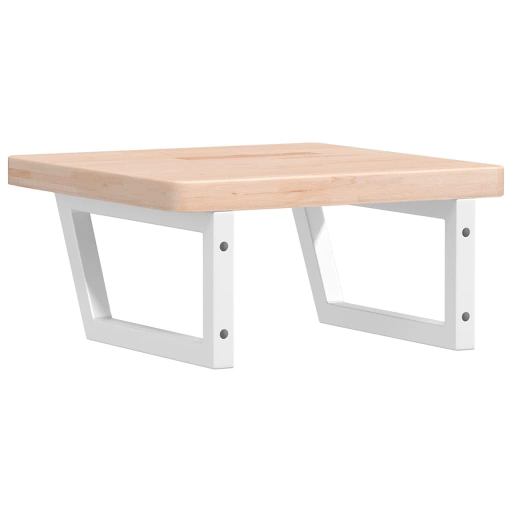 Piano lavabo in legno massiccio di quercia, 50 x 50 cm, con