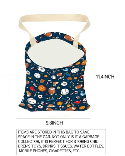 Image of Car Trash Can, Durable Hanging Car Trash Garbage Bag, Cute Automotive Garbage Cans Organizer, Cute Blue Sport