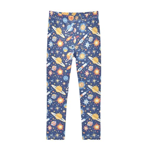 KLL Astronauts Constellations Planets Little Girls Legging Stretch High Waisted Pants Running