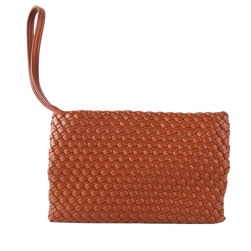 Image of SporGenius Woven Handbag Two Tone Tote Bag Vegan Leather Purse