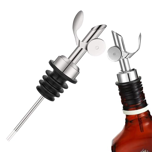 Olive Oil Pour Spout - Olive Oil Bottle Pourer Spout | Reusable Dispensing Spout for Coffee Shops, Restaurants, Bars, Outdoor Grill, Stainless Steel Bottle Pourers