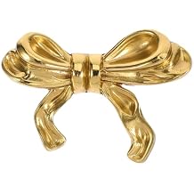 OSALADI Vintage Brass Bow Drawer Pull Handles 2-Pack Gold Cabinet Knobs for Kitchen Wardrobe Cupboard Furniture 1.96 Inch Decorative Metal Hardware