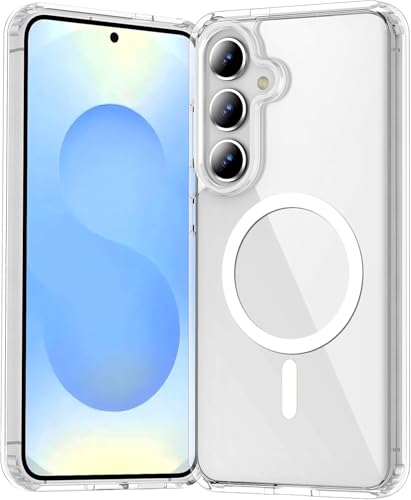 Image of DIZORO Magnetic for Samsung Galaxy S25 FE 5G Case Clear [Compatible with MagSafe][Anti-Yellowing][Built-in 4 Airbags][Military Grade Protection][Shockproof Slim] S25 FE 5g Phone Back Cover