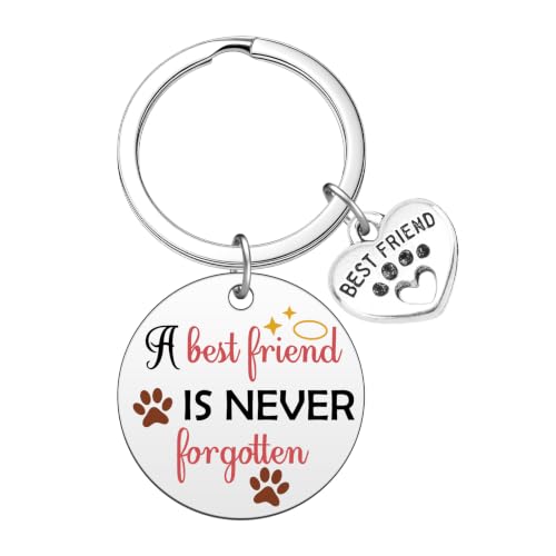 Image of Dog Memorial Keychain Sympathy Bereavement Gift for Loss of Pet Cat Dog