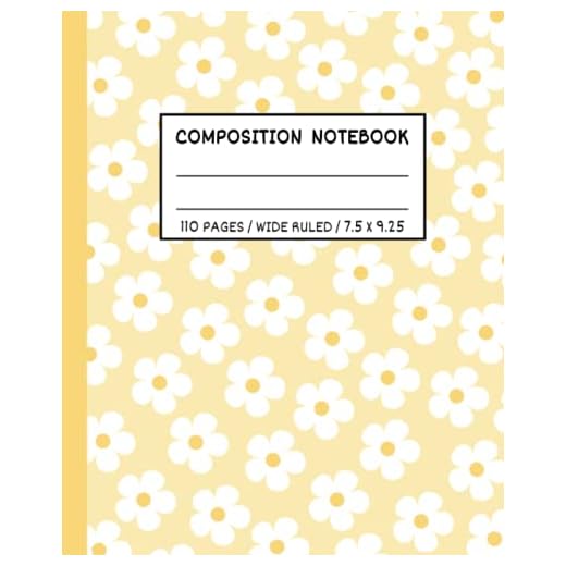 Yellow Composition Notebook Wide Ruled: Aesthetic Notebook | Cute Composition Notebooks Wide Rule For Teen Girls | School Supplies
