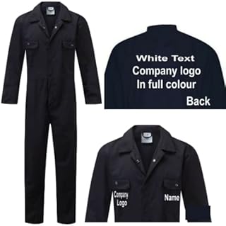 Personalised customise blue adult overalls custom printed coveralls workwear boiler suit