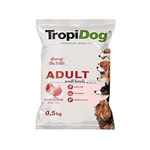 Nourriture sèche Premium pour Chien à la Dinde et au Riz pour Chiens Adultes de Petites Races 500G