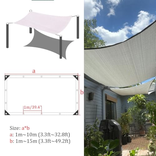 Filet d'ombrage extérieur blanc 2x3m avec œillets pour terrasse - 8