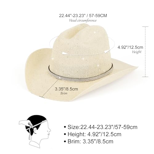 Image of Sequin Cowboy Hat for Men & Women - Sparkly Cowgirl Hat with Thread Detail, Stylish Cowboy Hat for Parties