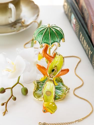 Boîte à bijoux grenouille orange rangement bagues collection Keren Kopal - 3