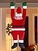Gemmy Santa Hanging From Gutter Christmas Decoration Red 1 pk Polyester