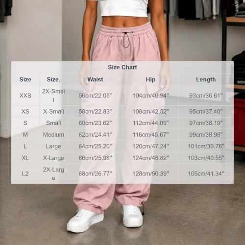 Women's Cargo Pants Drawstring Waist Wide Leg Utility Work Trousers - image 4