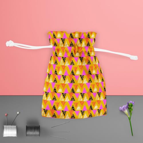 Image of ArtzFolio Mixed Triangled D3 | Pouch Wrist Potli Bag | Bag for Weddings & Casual Parties