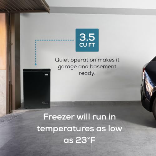Igloo 3.5 Cu Ft. Upright Deep Freezer Chest- Deep Freezer with Quick Freezing System & Adjustable Thermostat- Low Noise Freezer with Removable Basket & LED Lights for Homes, Garages & Basements- Black - image 3