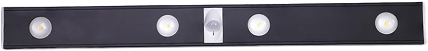 LED Human Body Sensor lamp Charging and Wiring-Free Black cat Eye Wardrobe Cabinet Wine Cabinet Hillock Ripple Sensor lamp Three Colors (Color : 400 mm Black Four Beads, Size : 0.51.5W)