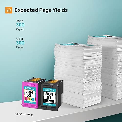KEENKLE 304XL High Yield Ink Cartridges, Black and Tri-Color, Pack of 2, Remanufactured for HP 304XL 304 XL for Envy 5010 5020 5030 5032 Deskjet 2620 2622 2630 2632 2633 2634 3720 3730 3733 3735 3750