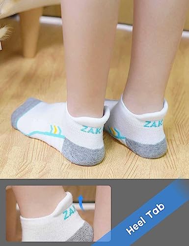 PUTUO Sports Trainer Socks for Women: Running Ankle Sock Ladies Low Cut Cotton Cushioned Walking Athletic Socks 4 Pairs