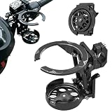 ドリンクホルダー バイク・自転車兼用 折りたたみ式 カップホルダー ワンタッチ取り付け 360° 回転機構 スポーティデザイン 通勤・お出かけ用 各種車種対応 (黑*1)