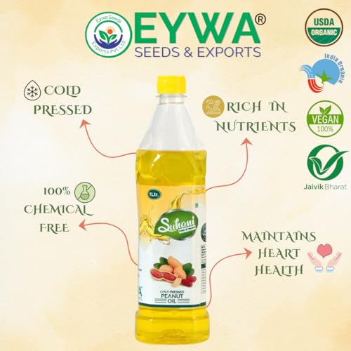 Image of Eywa Seeds & Exports Pvt Ltd Organic Groundnut Oil Peanut Oil (10 Liter) Cold Pressed /Wood Pressed Oil | Mumfali Kachi Ghani Ka Tel By (Suhani) Eywa