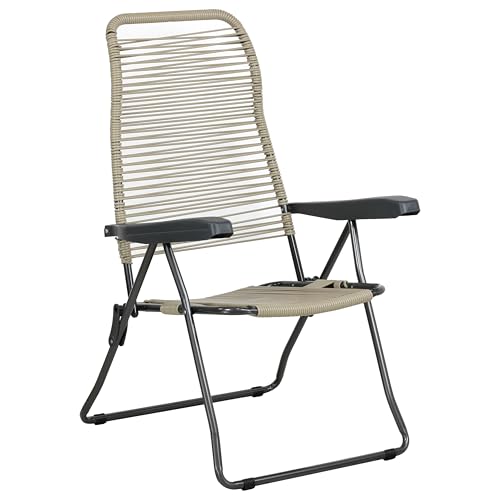 Totò Piccinni Sedia Sdraio STRING cordonata con braccioli con 6 posizioni Made in Italy (Tortora, Sdraio)