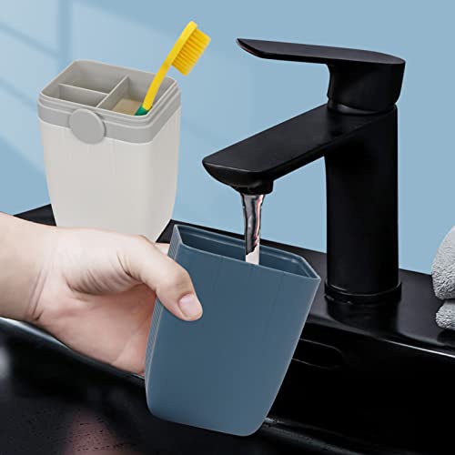 Skycase Travel Toothbrushes Case, [2 Pack] Toothpaste Storage Box, Cup Portable Toothbrush Holder Toothbrushes Toothpaste Set Organizer For Travel,Business,Home,Camping, School Supplies,Blue+White #TOP3