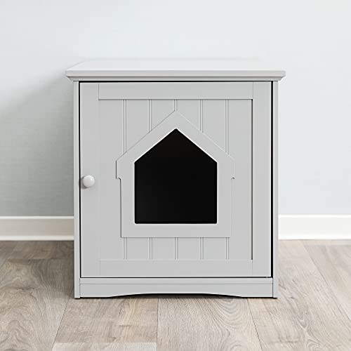 Trixie Litter Box Enclosure, Hidden Kitty Litter Box Cabinet, Furniture Style, Gray #TOP3