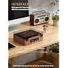 Yintiny All-in-One CD Phonograph with Bluetooth 5.4, HiFi Sound Quality, Wireless Connectivity, USB Playback, Wood Grain Design, Brown