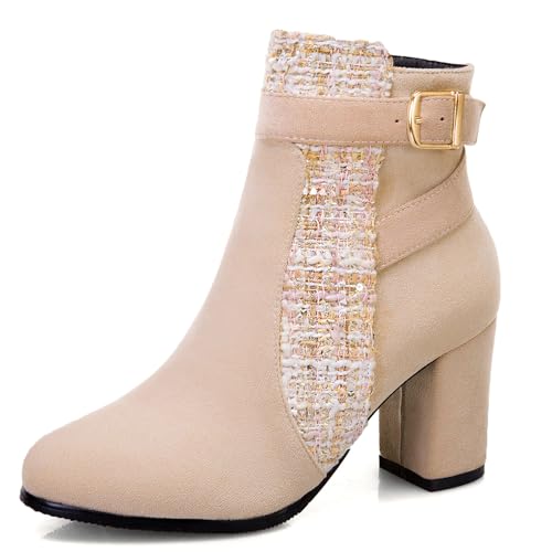 Bottines femme hiver en finitions soignées et talon haut bloc