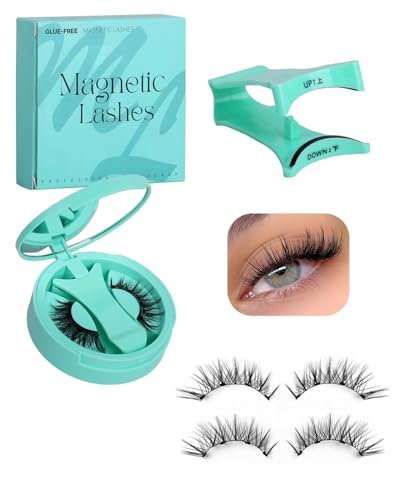 BPTRKOM 1 par Pestañas Postizas Magneticas de larga duración, Pestañas Magneticas riutilizzabili con applicatore,Aspecto Pestañas Magneticas Naturales,No requiere pegamento,fácil de colocar (02)