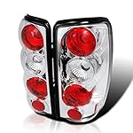SPEC-D TUNING Chrome Housing Clear Lens Tail Lights Compatible with 2000-2006 Chevy/GMC Suburban, Chevy Tahoe, GMC Yukon/Denali/XL, Left + Right Pair Assembly