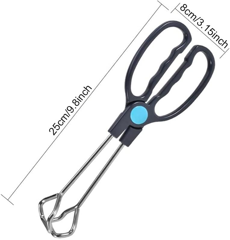 Cooking Tongs 1pc Stainless Steel Scissor Tongs Food Clip with Comfortable Handle Cooking Barbecue Grilling Frying Bread Meat Tongs